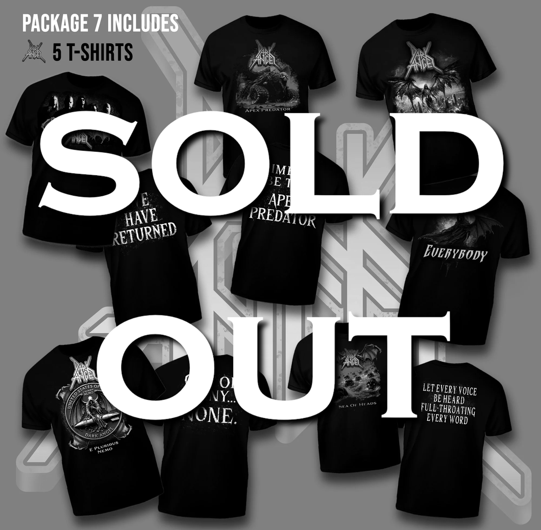DARK ANGEL-PACKAGE 7 INCLUDES 5 NEW T-SHIRTS